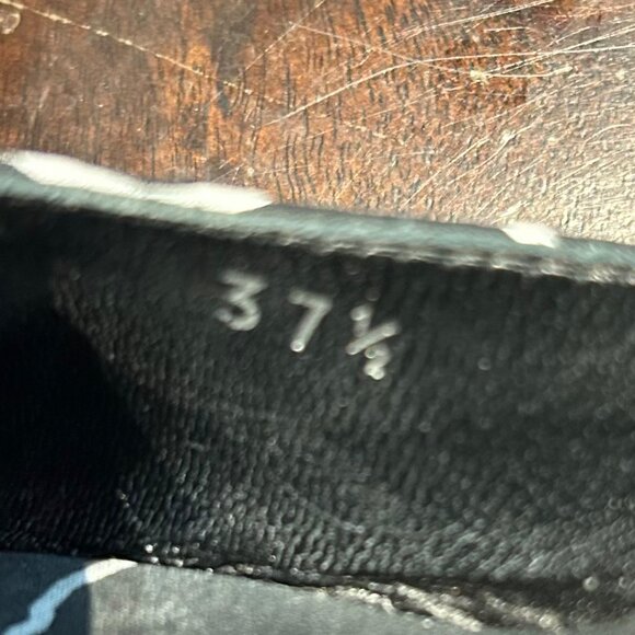 Authentic Miu Miu Black White Floral Graphic Image Slip-On Mule Heel 37.5 US/7.5 - Picture 12 of 15